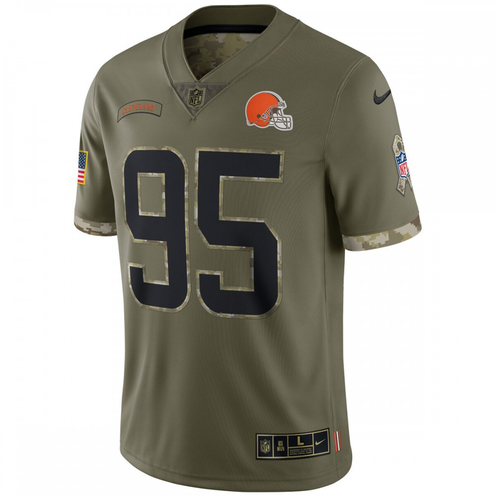Myles Garrett Cleveland Browns Nike 2022 Salute To Service Limited Jersey - Olive-GridironStore